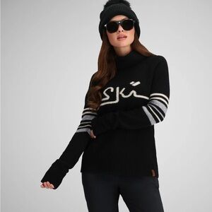 OBERMEYER Apres Vous Alpaca & Wool Turtleneck Black Size XL NEW Ski Winter